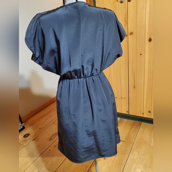 H&M little black dress ruffle silky dress - Picture 7 of 9